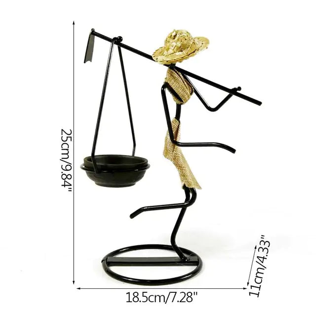 Girl Character Iron Candlestick - Homevalley.co.uk