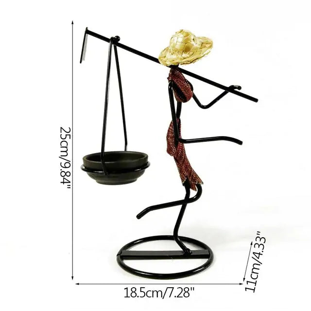 Girl Character Iron Candlestick - Homevalley.co.uk