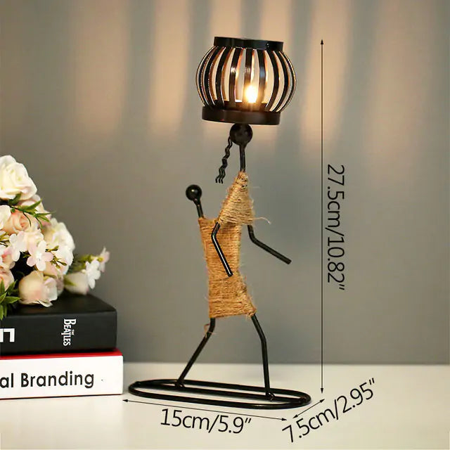 Girl Character Iron Candlestick - Homevalley.co.uk