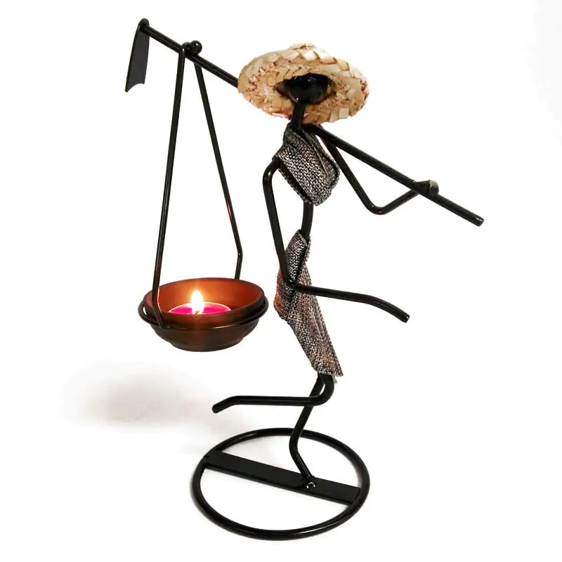 Girl Character Iron Candlestick - Homevalley.co.uk