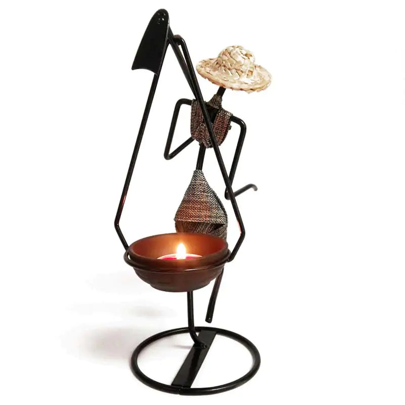 Girl Character Iron Candlestick - Homevalley.co.uk