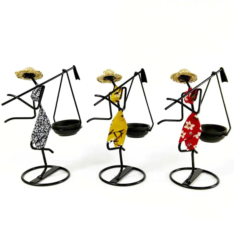 Girl Character Iron Candlestick - Homevalley.co.uk