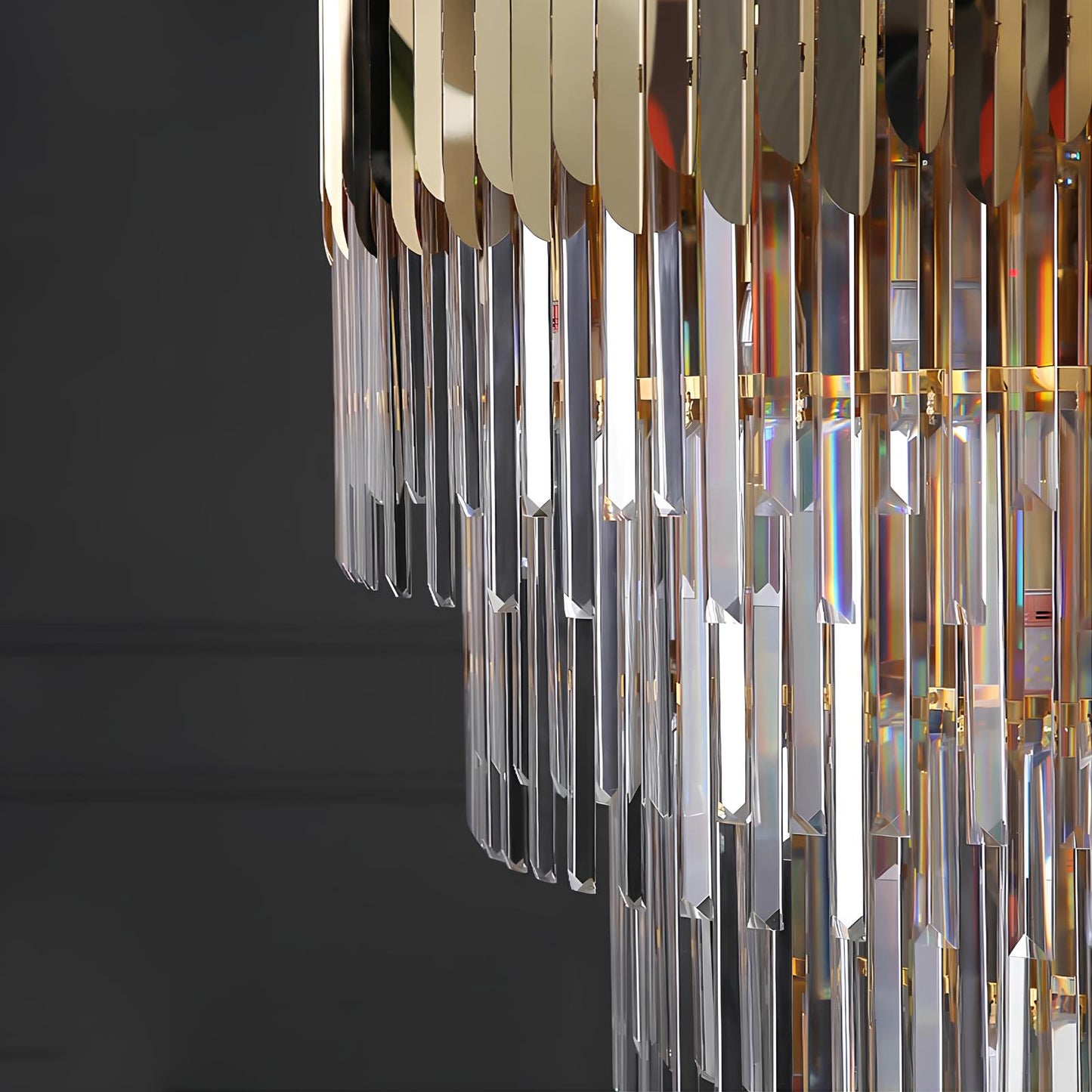 Gold Crystal Staircase Chandelier - Homevalley.co.uk