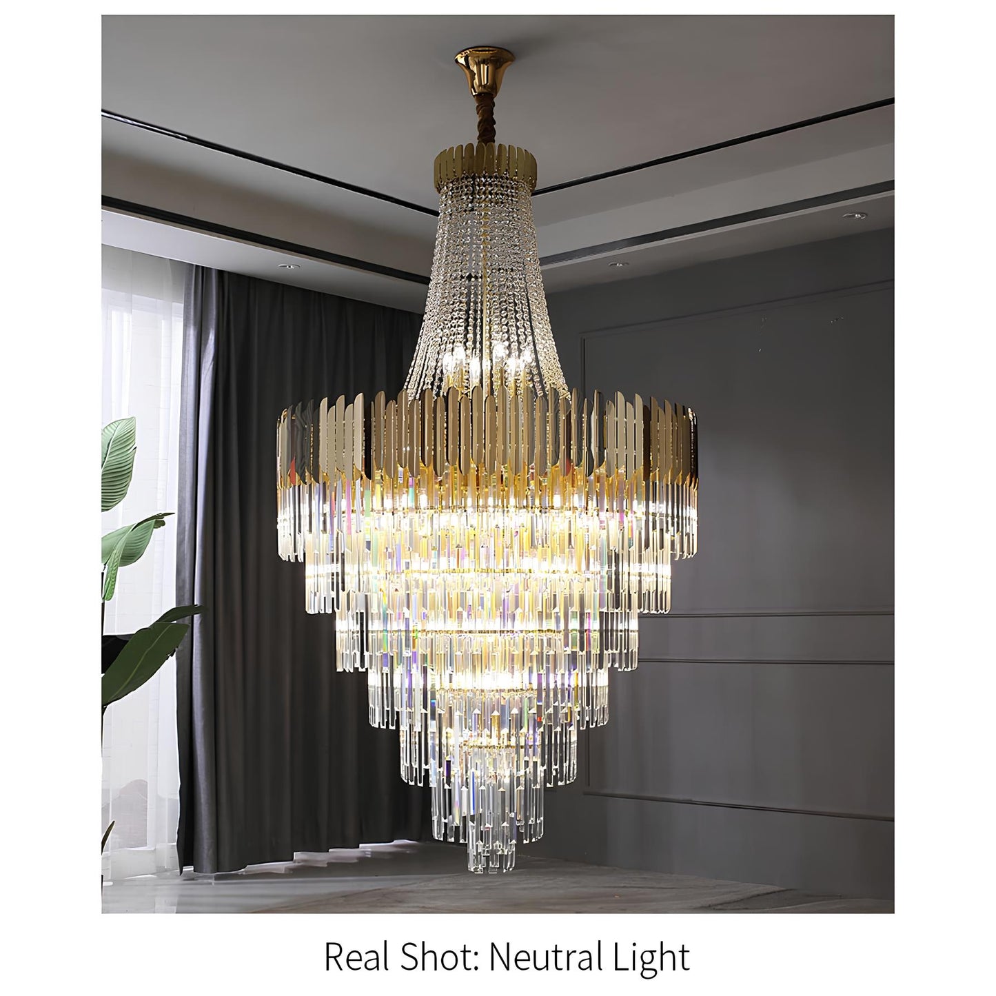 Gold Crystal Staircase Chandelier - Homevalley.co.uk