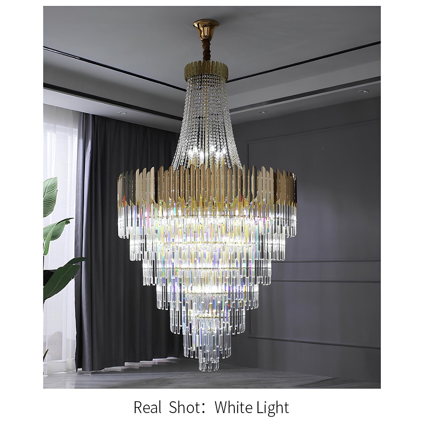Gold Crystal Staircase Chandelier - Homevalley.co.uk
