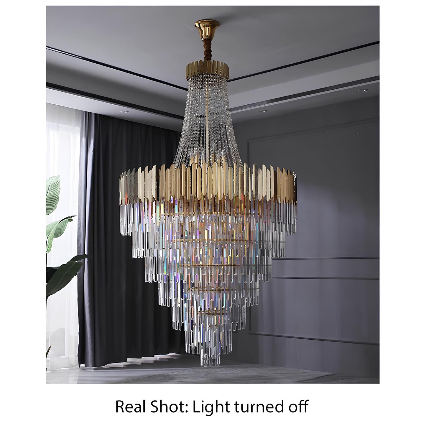 Gold Crystal Staircase Chandelier - Homevalley.co.uk