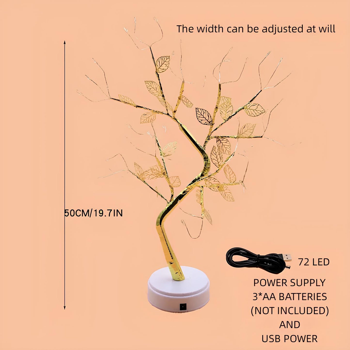 Gold Leaf Led Touch Night Light Light Table Tree Lamp - Homevalley.co.uk