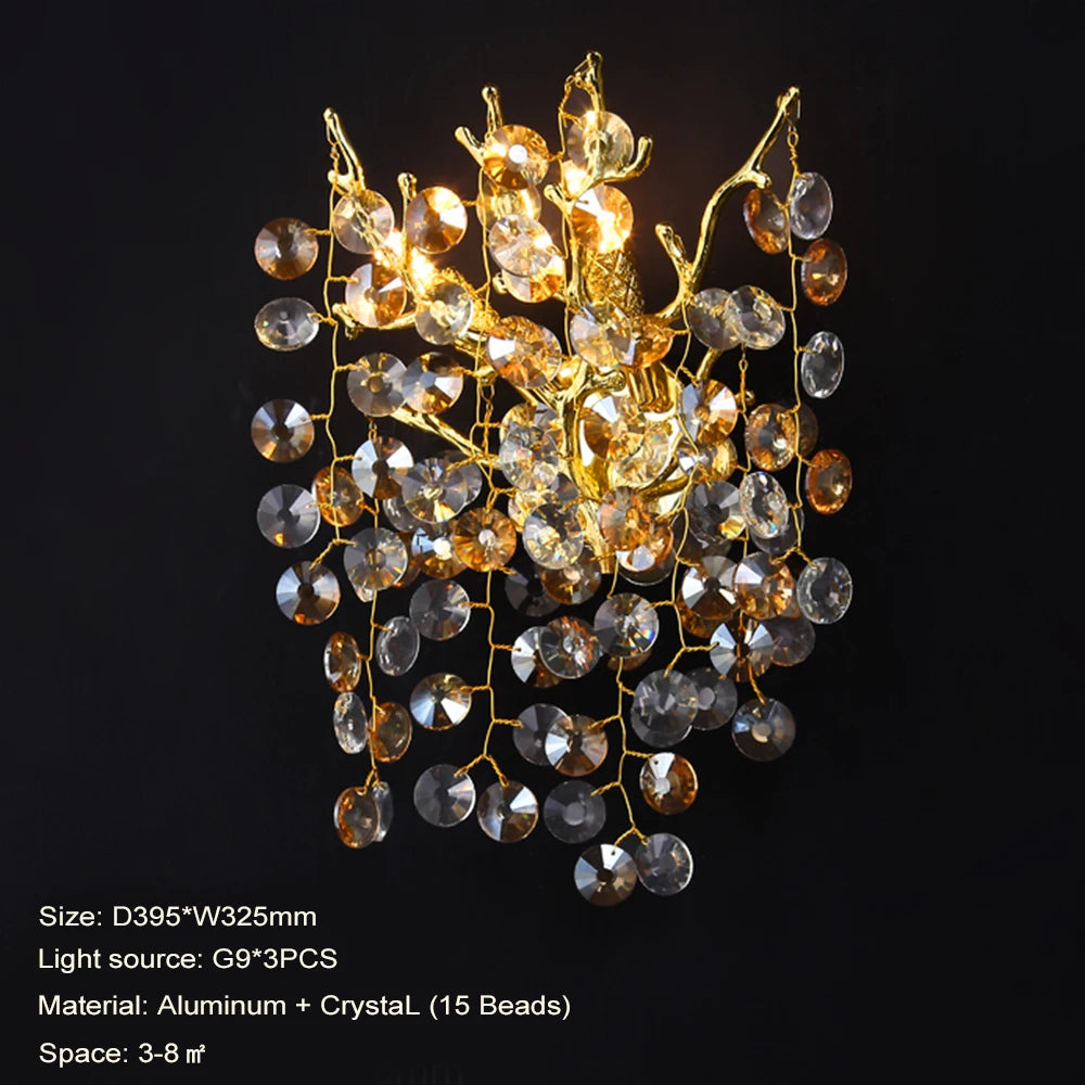 Gold Long Crystal Chandelier - Homevalley.co.uk