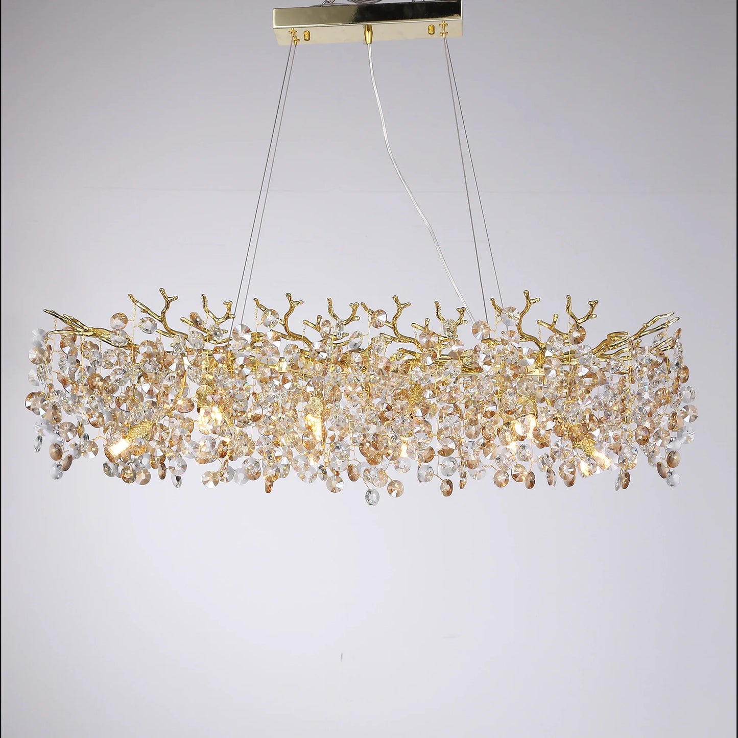 Gold Long Crystal Chandelier - Homevalley.co.uk