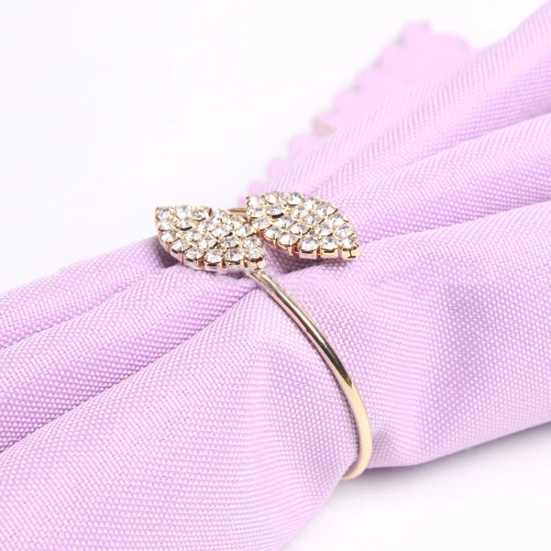 Gold Silver Leaf Set of 12 Napkin Rings Holder Wedding Party Dinner Table - Homevalley.co.uk
