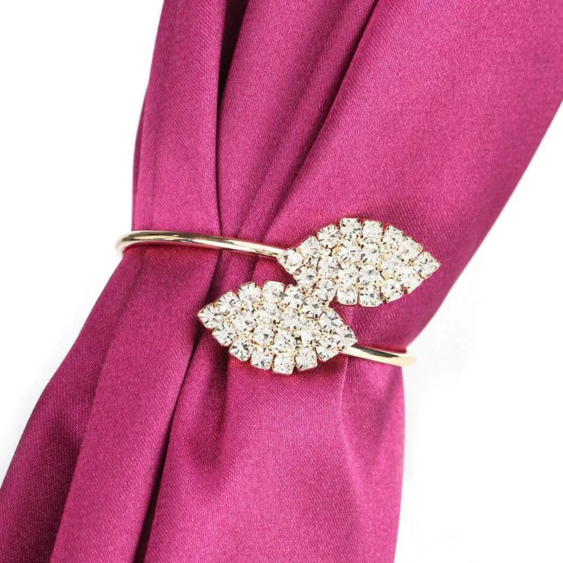 Gold Silver Leaf Set of 12 Napkin Rings Holder Wedding Party Dinner Table - Homevalley.co.uk