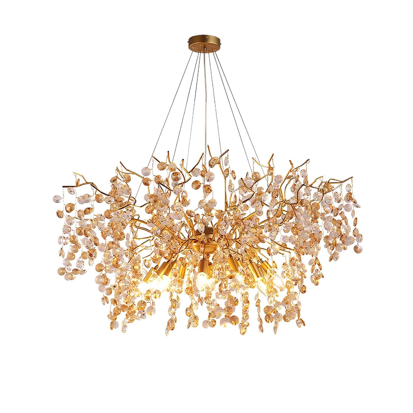Gold Sunflower Crystal Chandelier - Homevalley.co.uk