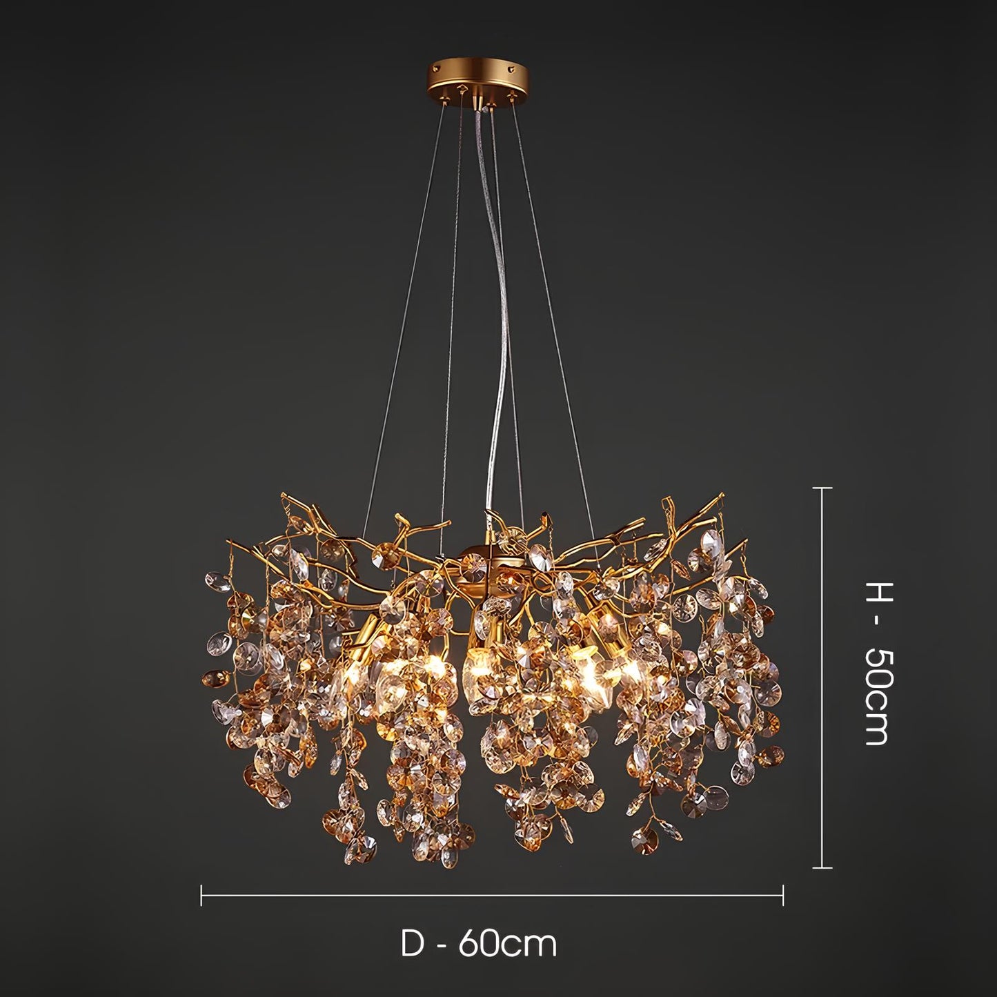 Gold Sunflower Crystal Chandelier - Homevalley.co.uk