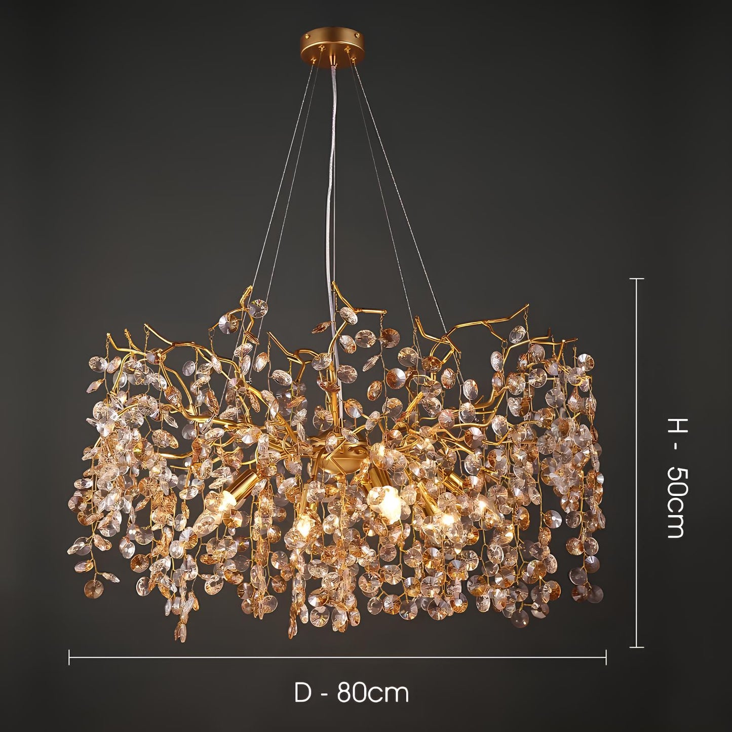 Gold Sunflower Crystal Chandelier - Homevalley.co.uk