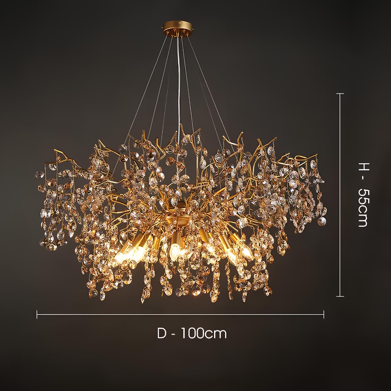 Gold Sunflower Crystal Chandelier - Homevalley.co.uk