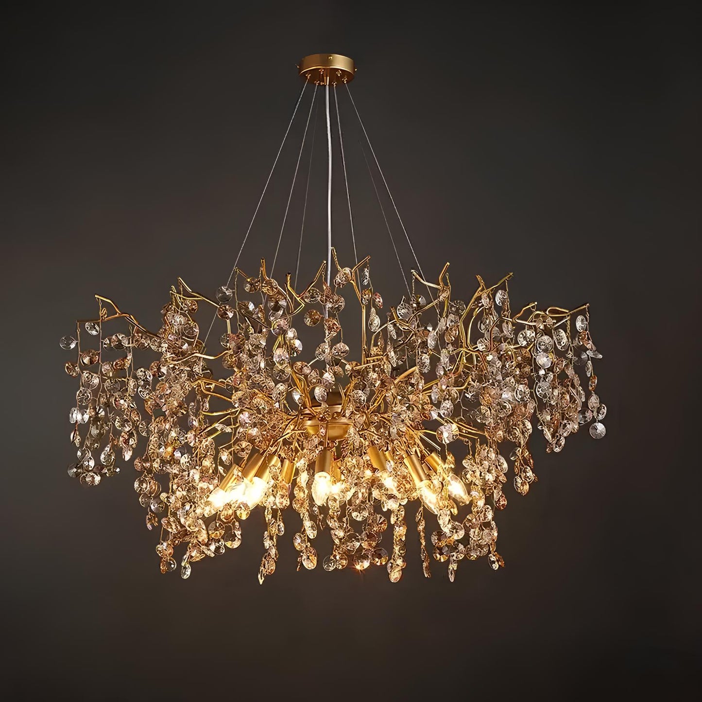 Gold Sunflower Crystal Chandelier - Homevalley.co.uk