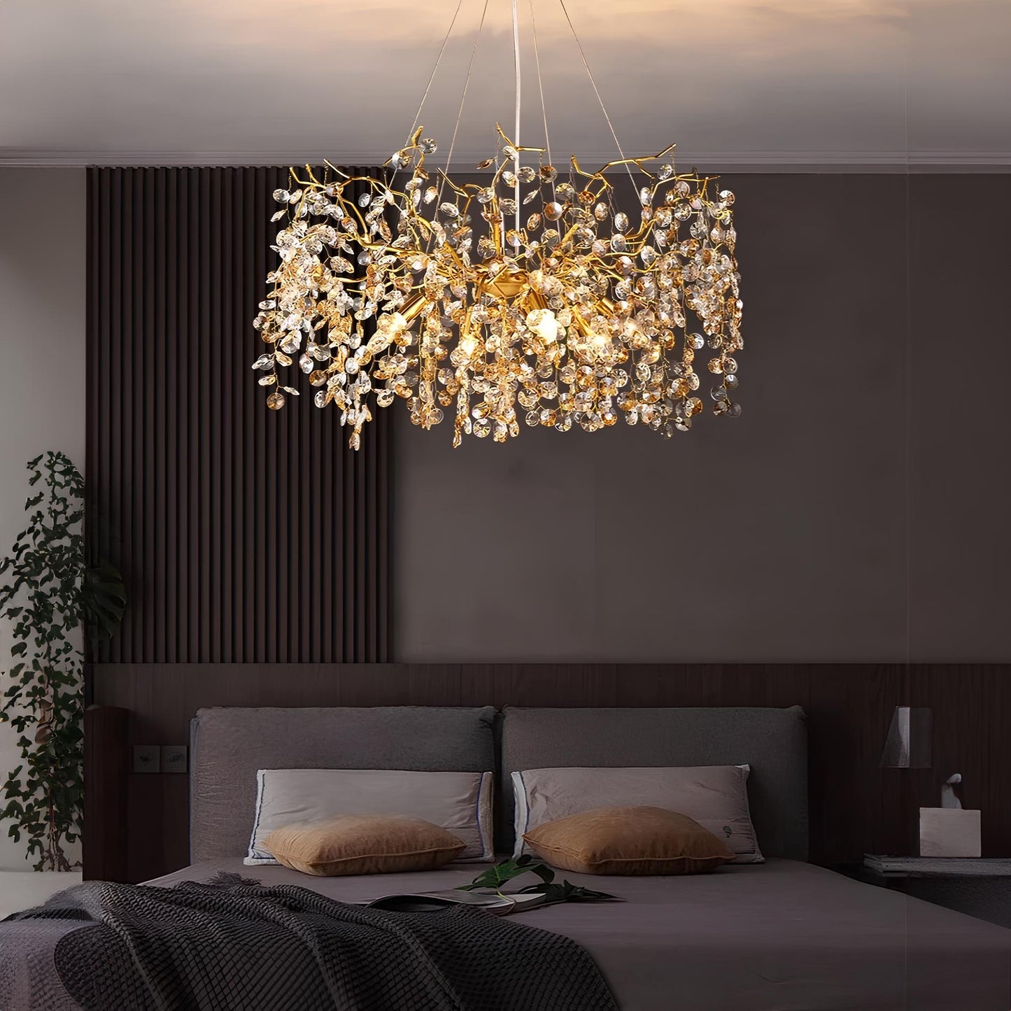Gold Sunflower Crystal Chandelier - Homevalley.co.uk