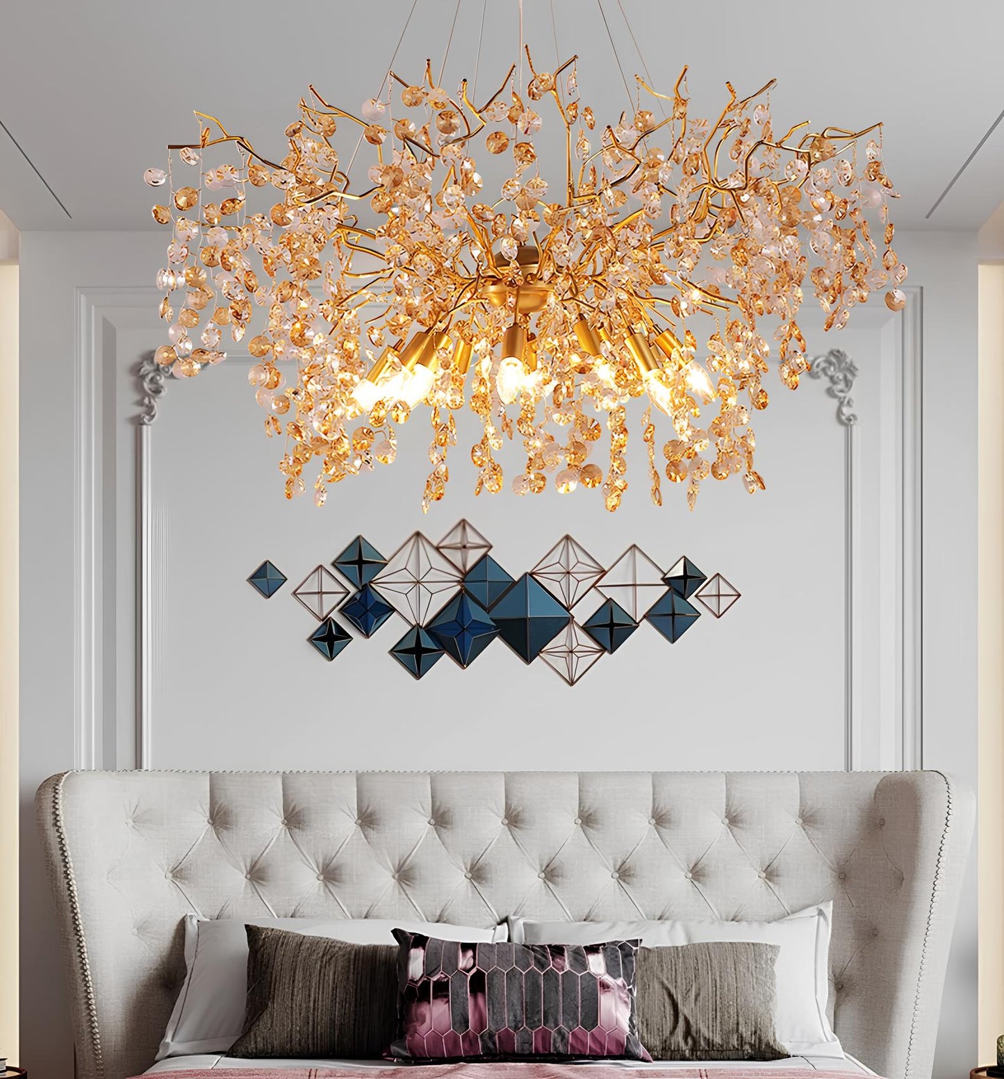 Gold Sunflower Crystal Chandelier - Homevalley.co.uk