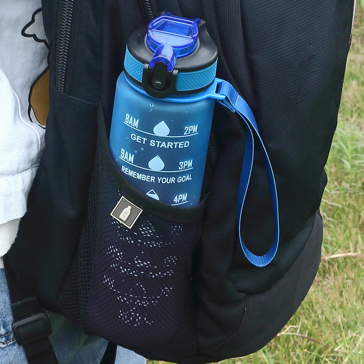 Gradient Color Motivational Water Bottle with Time Marker Leak-proof Cup,1L - Homevalley.co.uk