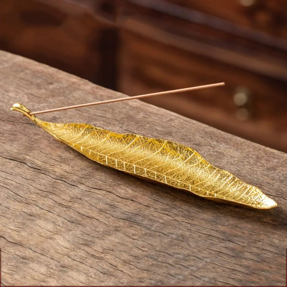Handmade Zinc Alloy Antique Incense Holder Leaf Design - Homevalley.co.uk