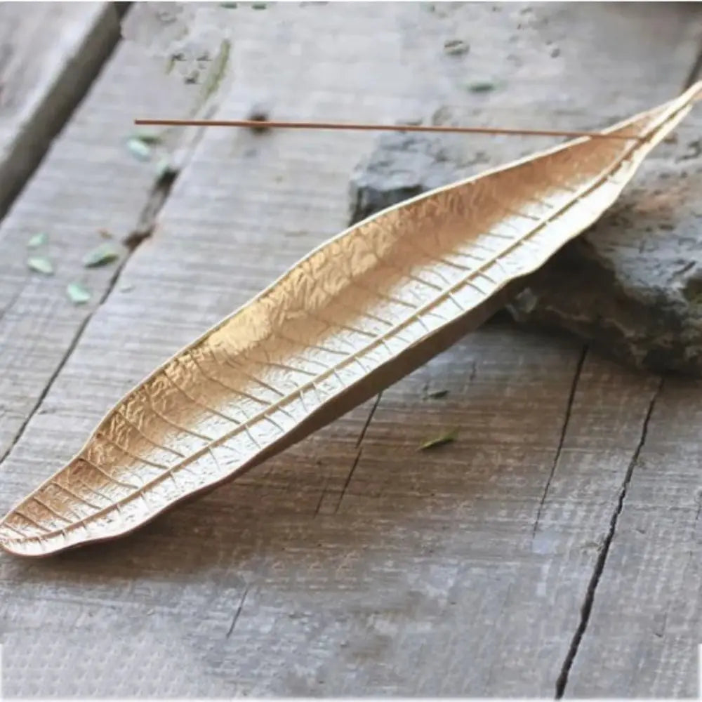Handmade Zinc Alloy Antique Incense Holder Leaf Design - Homevalley.co.uk