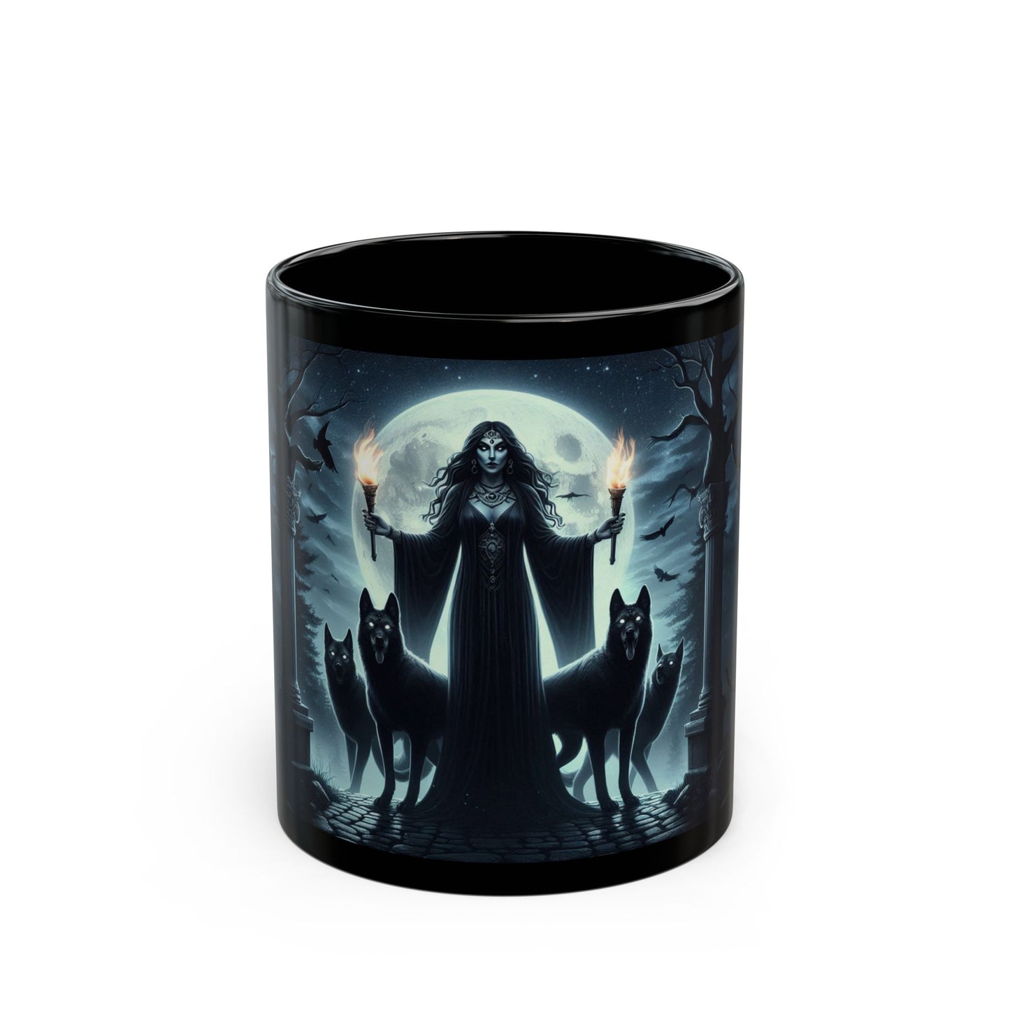 Hecate The Goddess of Crossroads, Magick, Witchcraft, Occult, Black Mug (11oz, 15oz) - Homevalley.co.uk