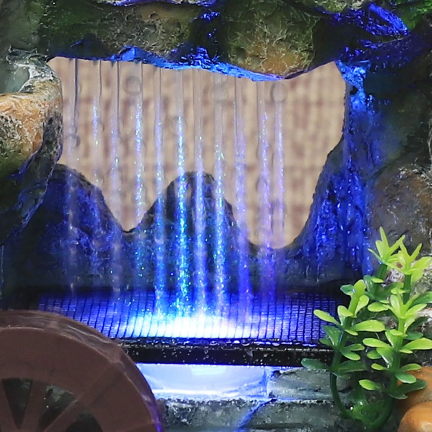 Illuminated Waterfall Fountain with Rockery and Tree Ornament - Homevalley.co.uk