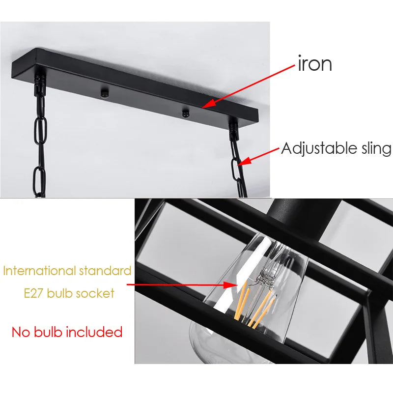 Industrial Chandelier Retro Ceiling Lamp - Homevalley.co.uk