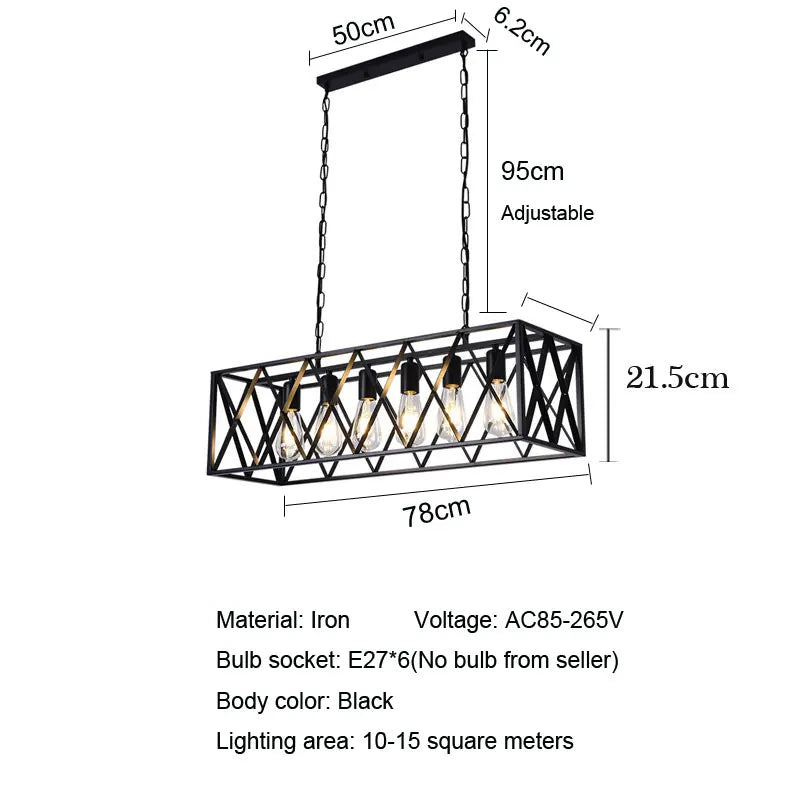 Industrial Chandelier Retro Ceiling Lamp - Homevalley.co.uk