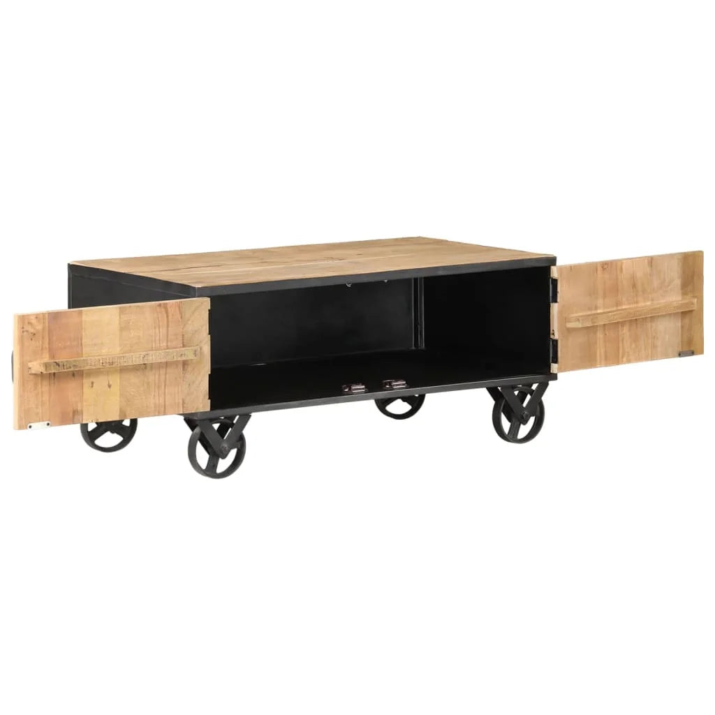Industrial style Solid Recycled Wood Coffee Table 90x50x39 cm - Homevalley.co.uk