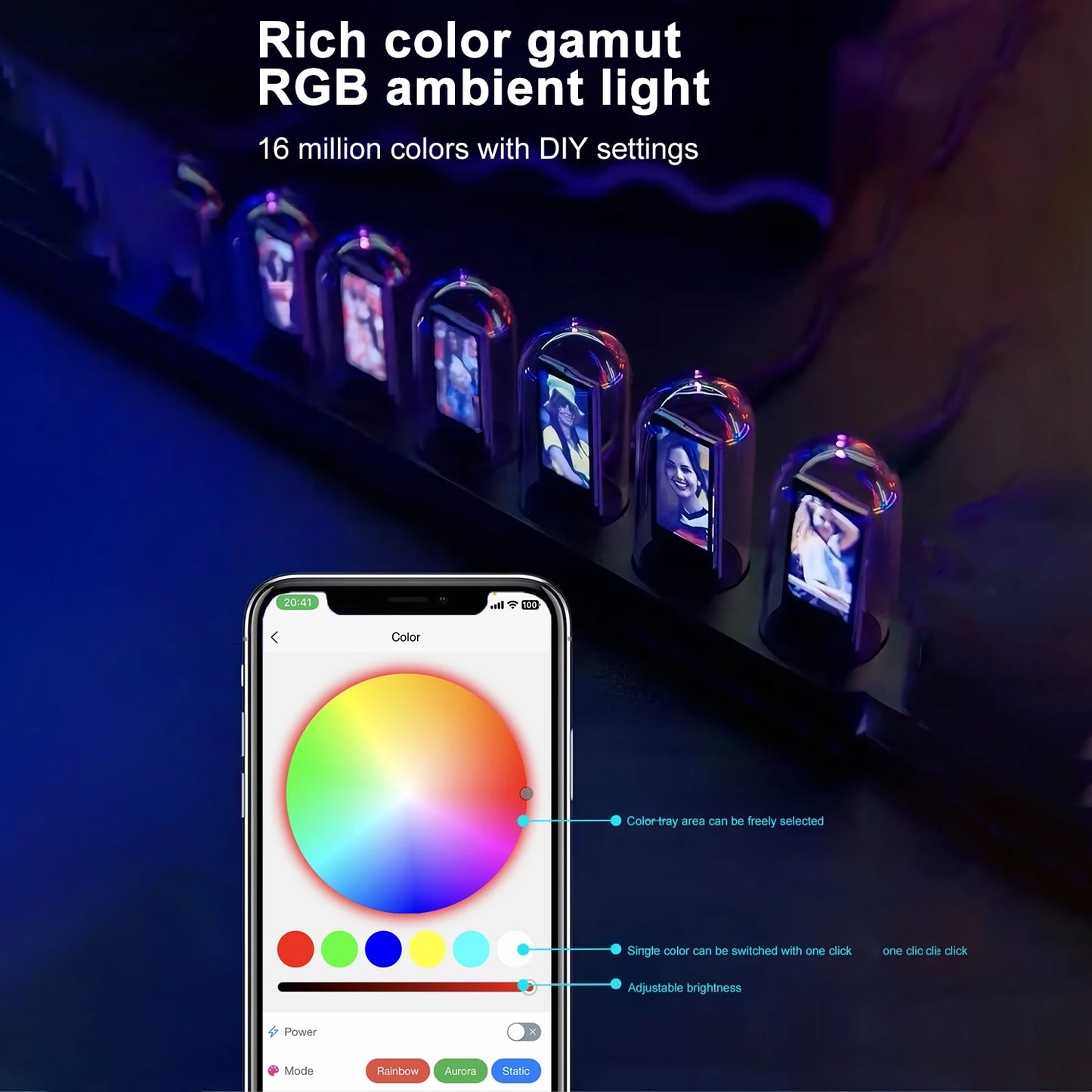 IPSTube RGB DIYGlow LED Tube Digital Watch, Nightlights And Electronic Album - Homevalley.co.uk