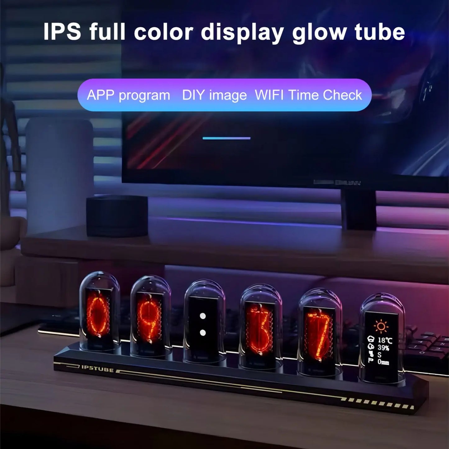 IPSTube RGB DIYGlow LED Tube Digital Watch, Nightlights And Electronic Album - Homevalley.co.uk
