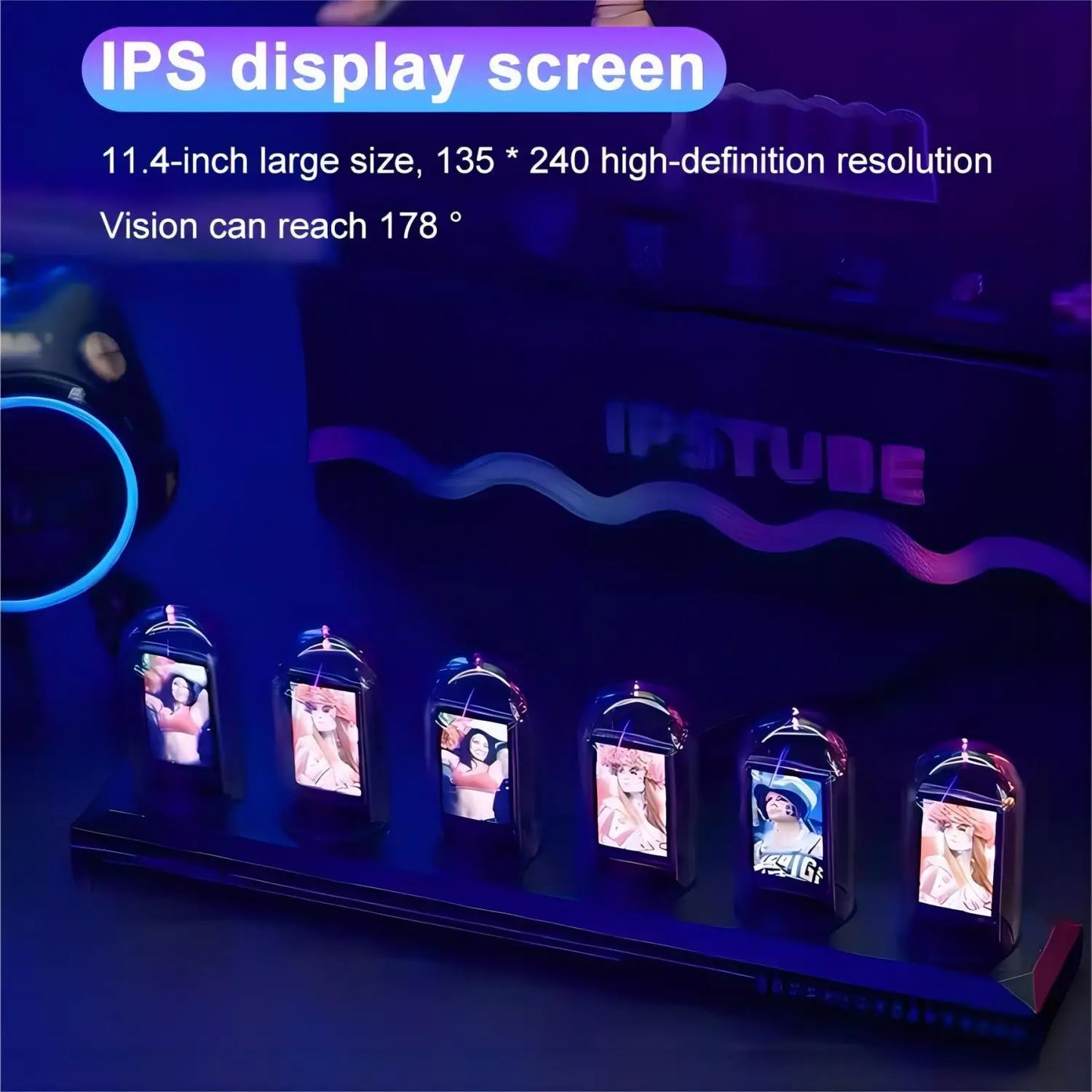 IPSTube RGB DIYGlow LED Tube Digital Watch, Nightlights And Electronic Album - Homevalley.co.uk
