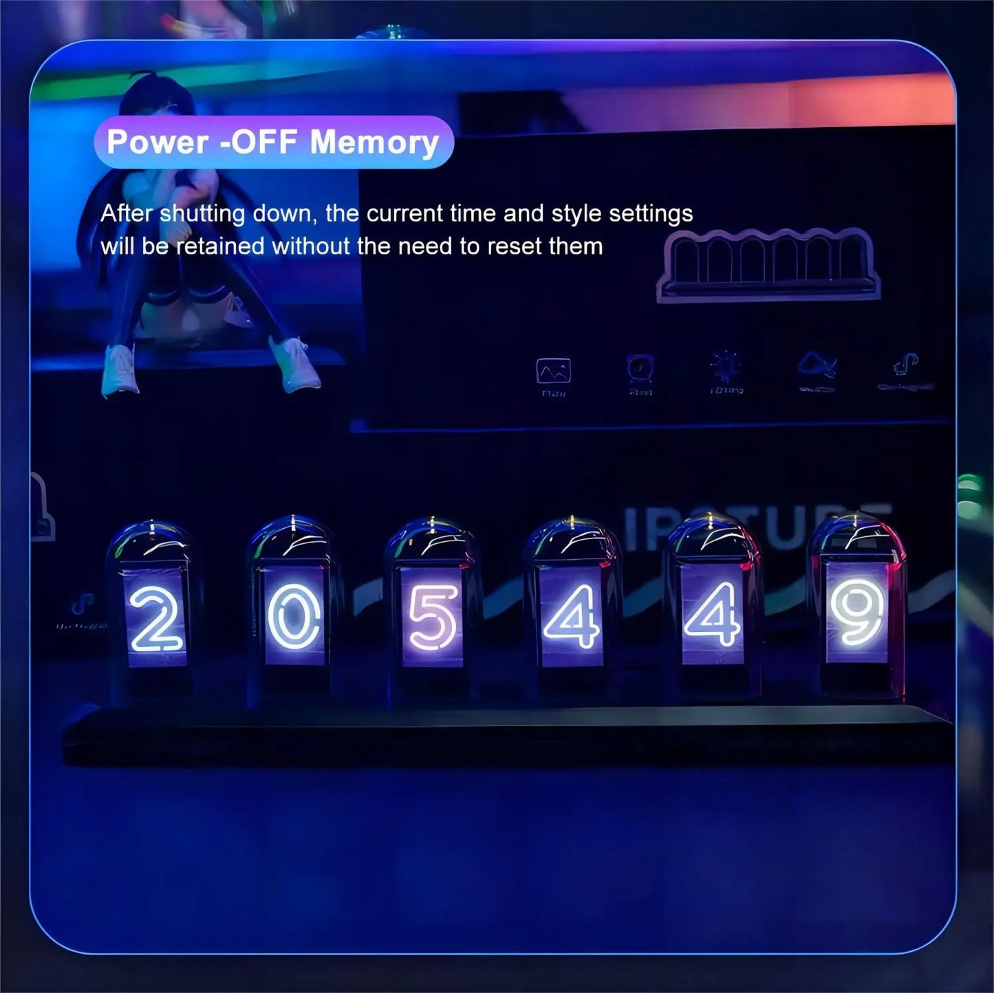IPSTube RGB DIYGlow LED Tube Digital Watch, Nightlights And Electronic Album - Homevalley.co.uk