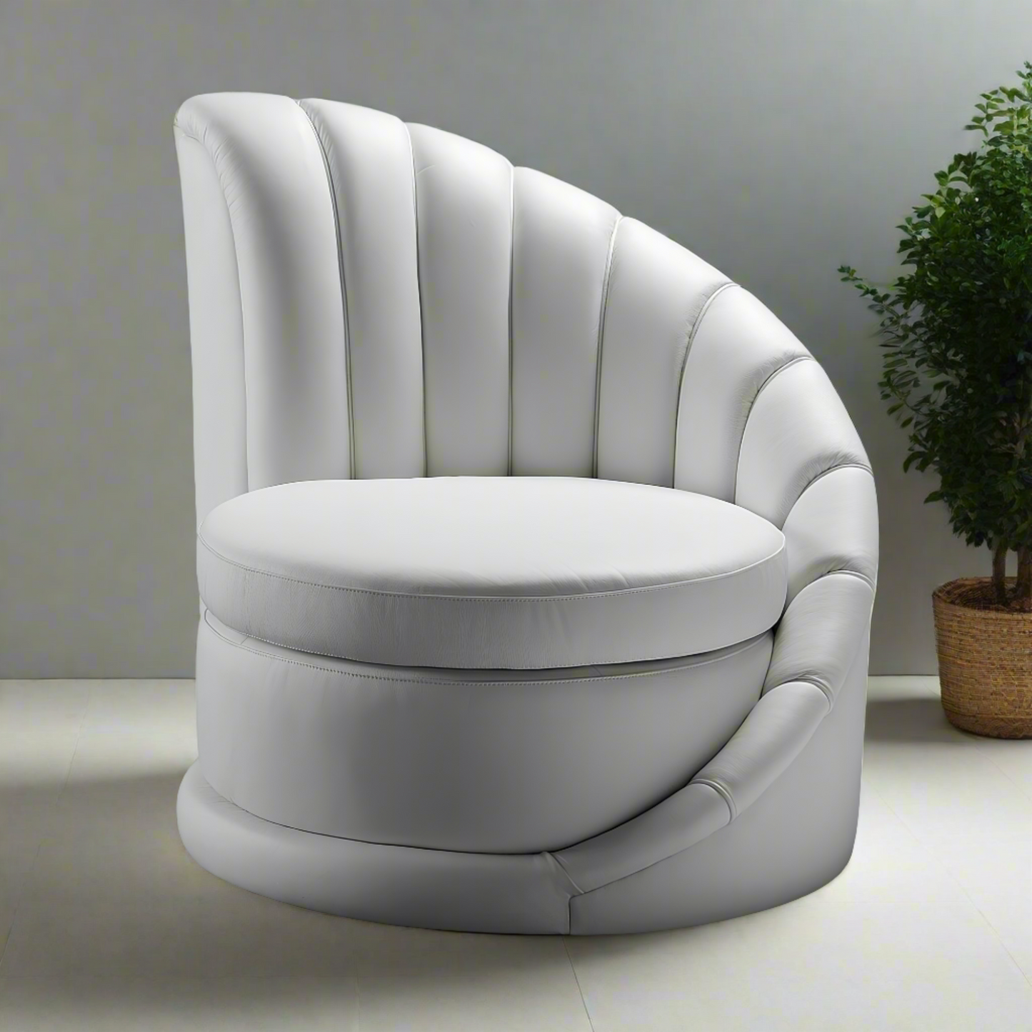 Genuine Leather Stylish Modern Asymmetrical Chair - Homevalley.co.uk