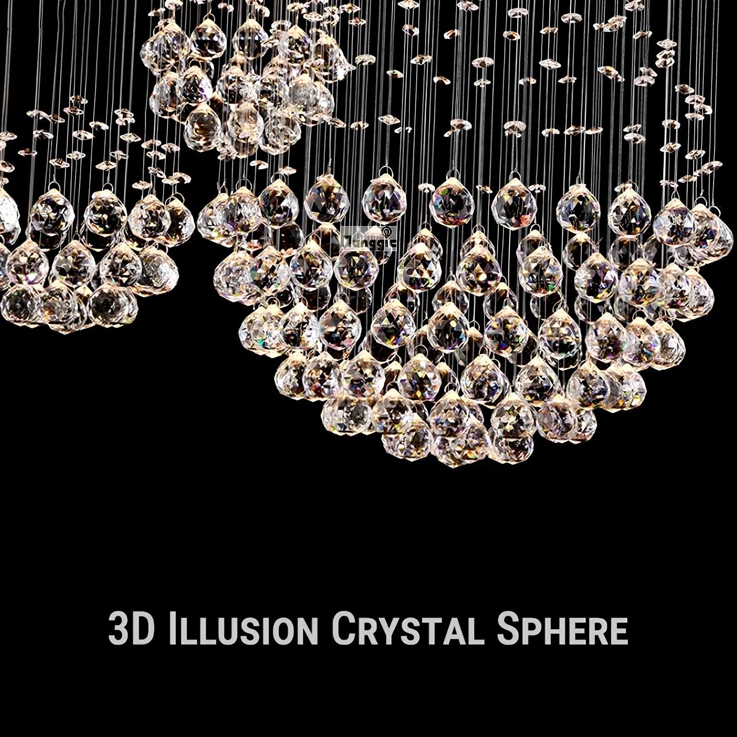 Large Crystal Balls Staircase Chandelier - Homevalley.co.uk