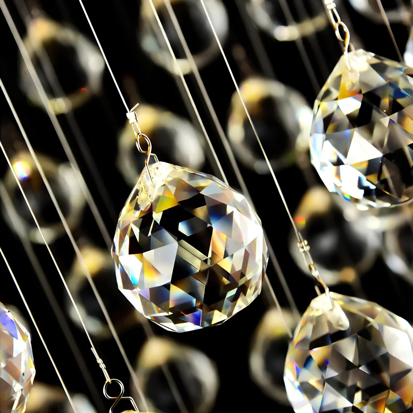 Large Crystal Balls Staircase Chandelier - Homevalley.co.uk