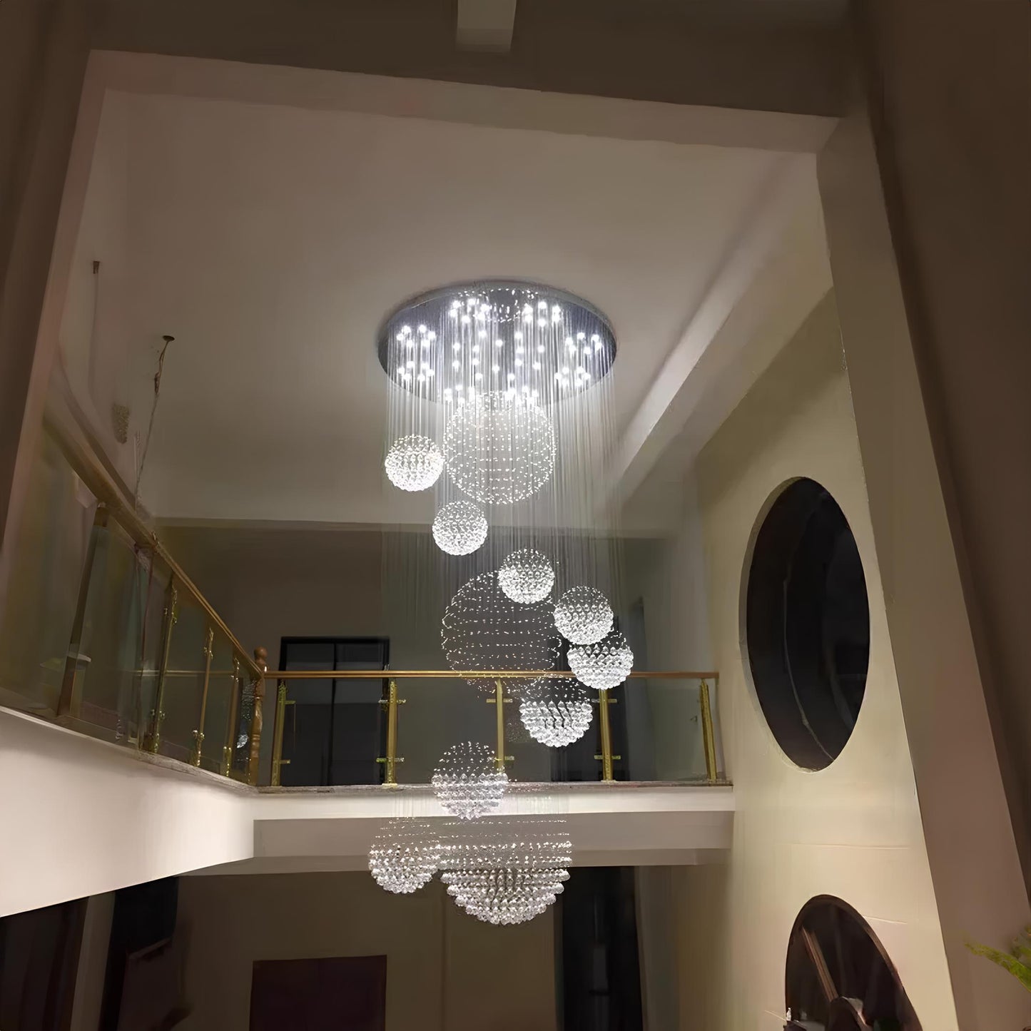 Large Crystal Balls Staircase Chandelier - Homevalley.co.uk