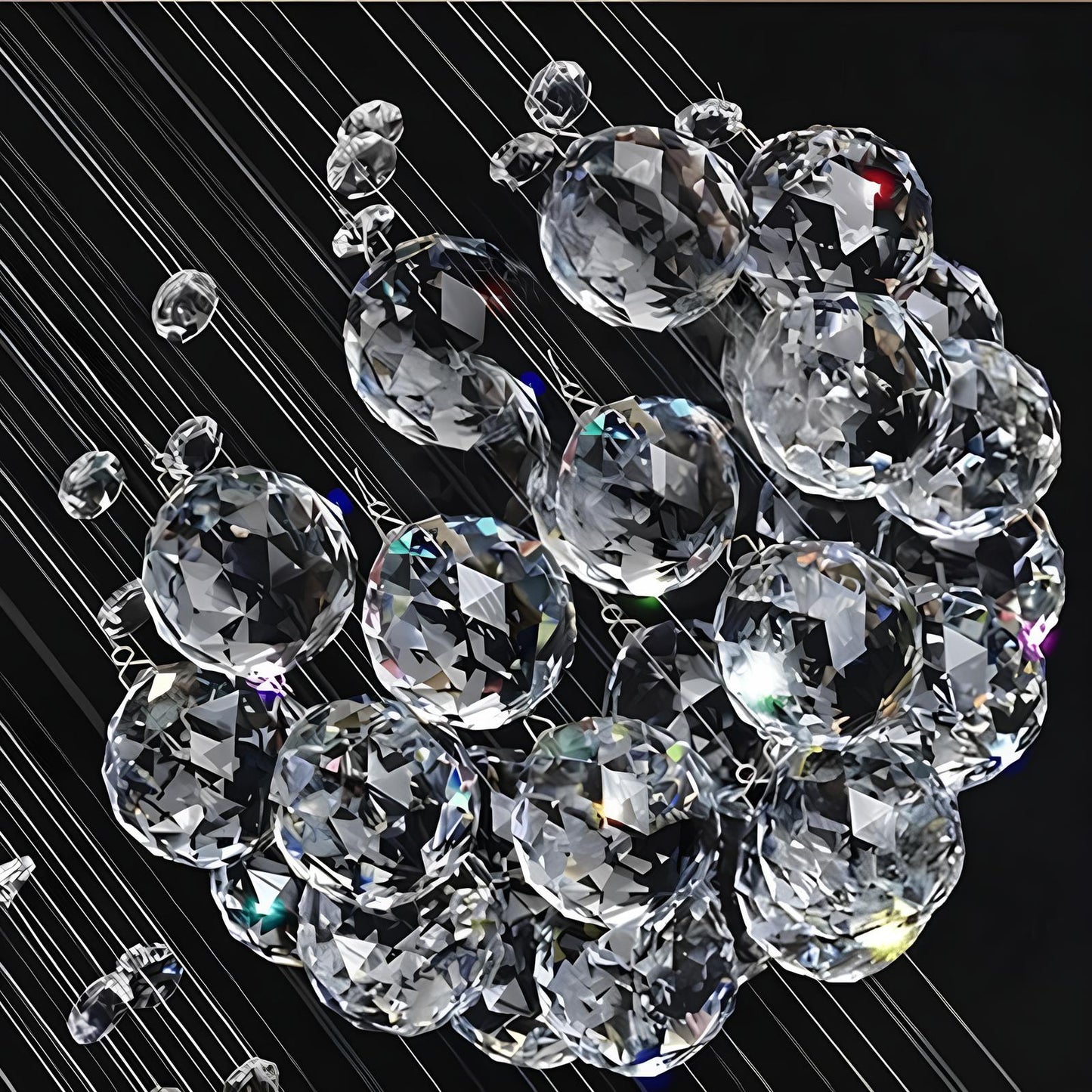 Large Crystal Balls Staircase Chandelier - Homevalley.co.uk