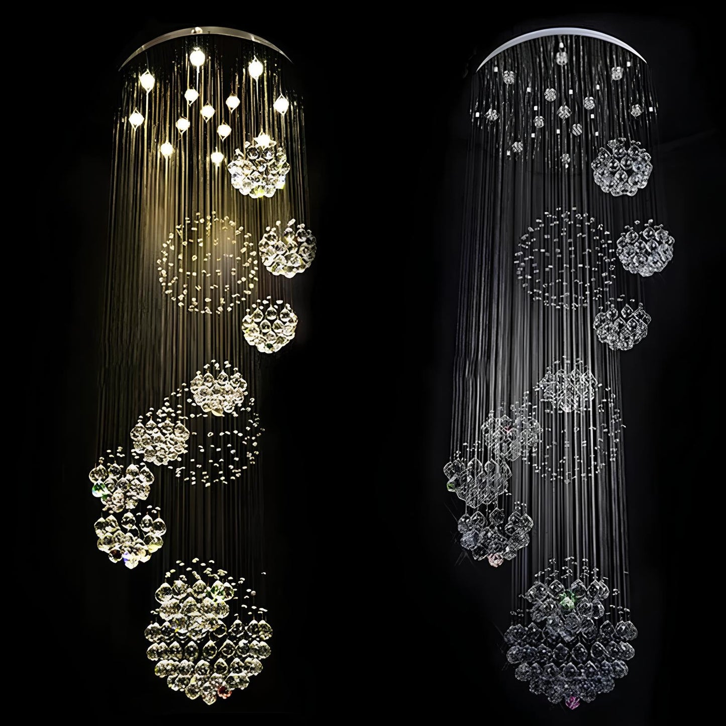 Large Crystal Balls Staircase Chandelier - Homevalley.co.uk