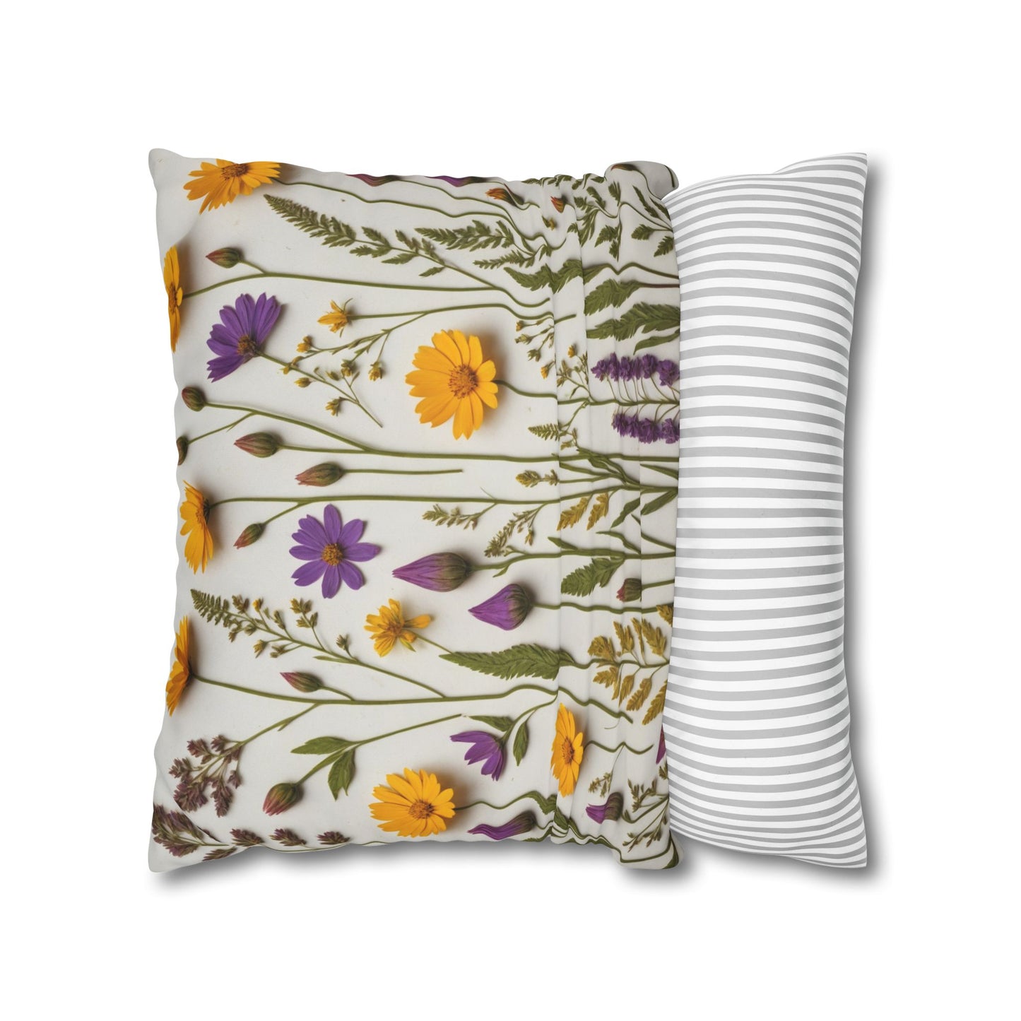 Lavender Flowers Cushion Cover,Wild Flowers Cushion Cover, Floral Pillow, Botanical Pillow - Homevalley.co.uk