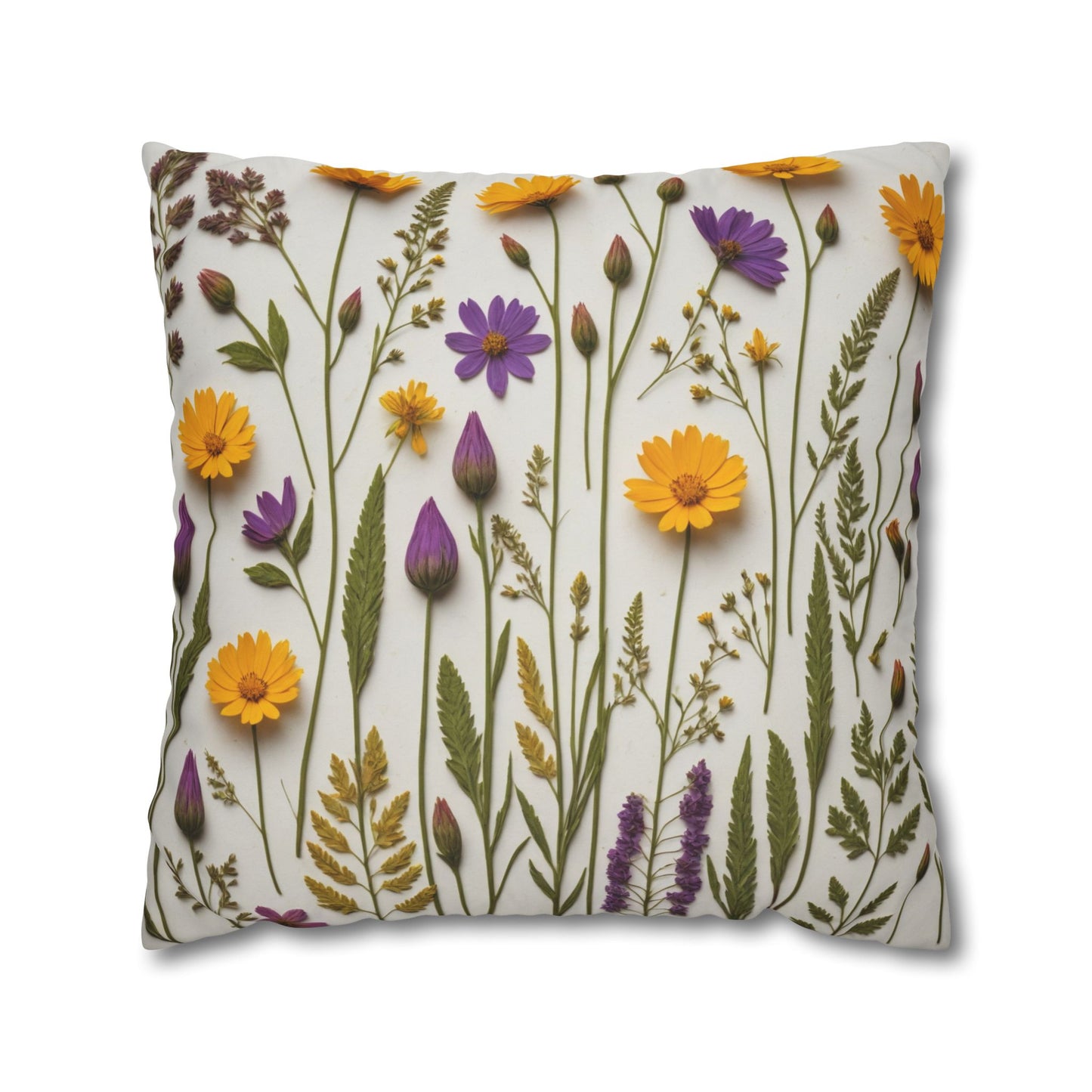 Lavender Flowers Cushion Cover,Wild Flowers Cushion Cover, Floral Pillow, Botanical Pillow - Homevalley.co.uk