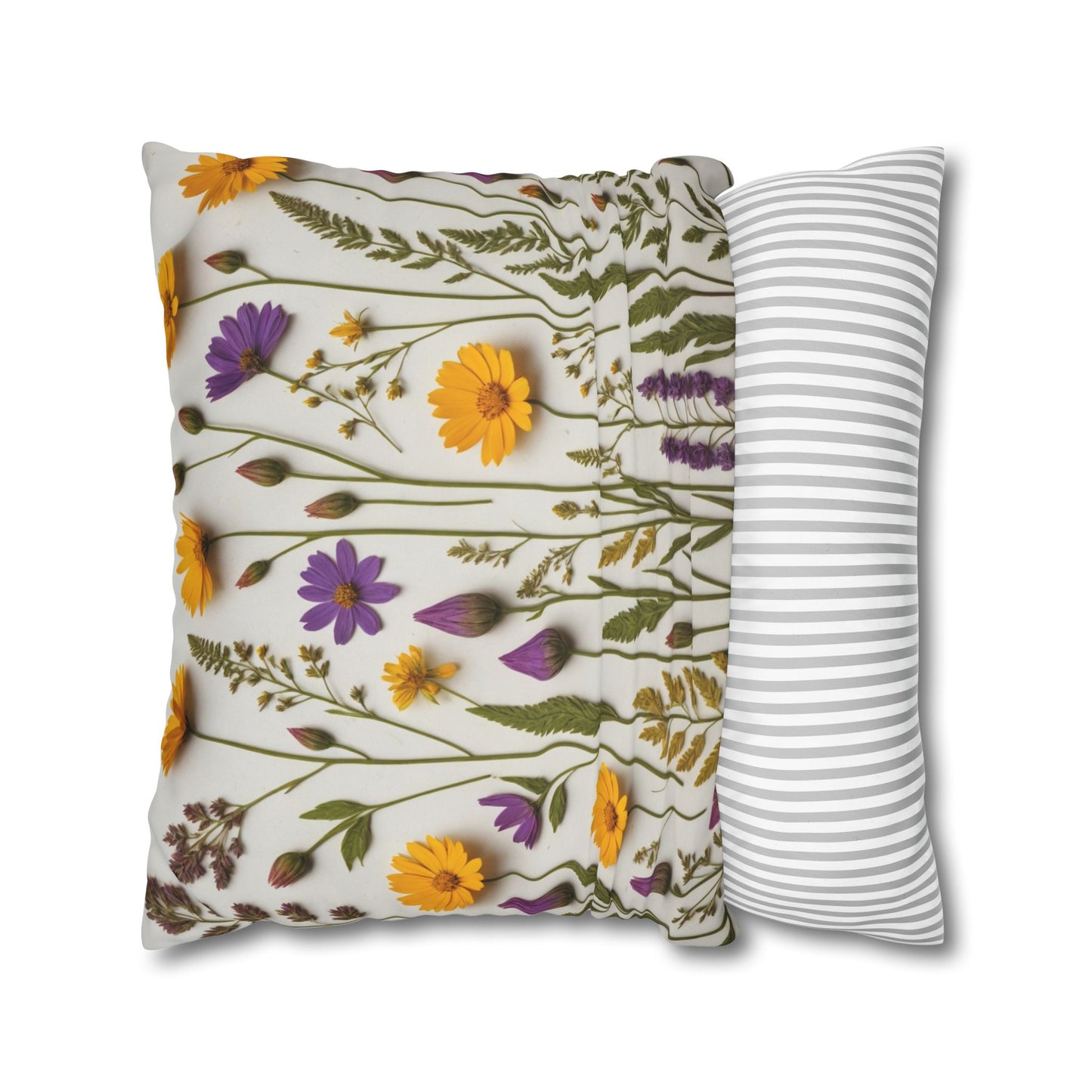 Lavender Flowers Cushion Cover,Wild Flowers Cushion Cover, Floral Pillow, Botanical Pillow - Homevalley.co.uk