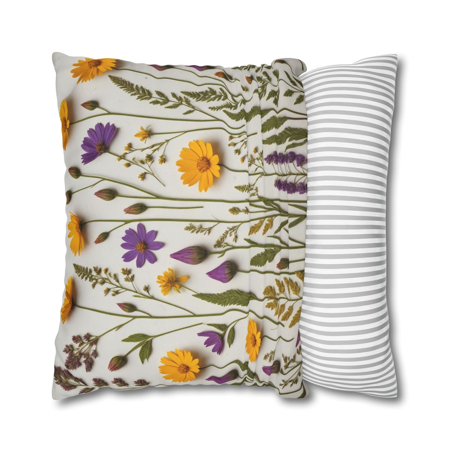 Lavender Flowers Cushion Cover,Wild Flowers Cushion Cover, Floral Pillow, Botanical Pillow - Homevalley.co.uk