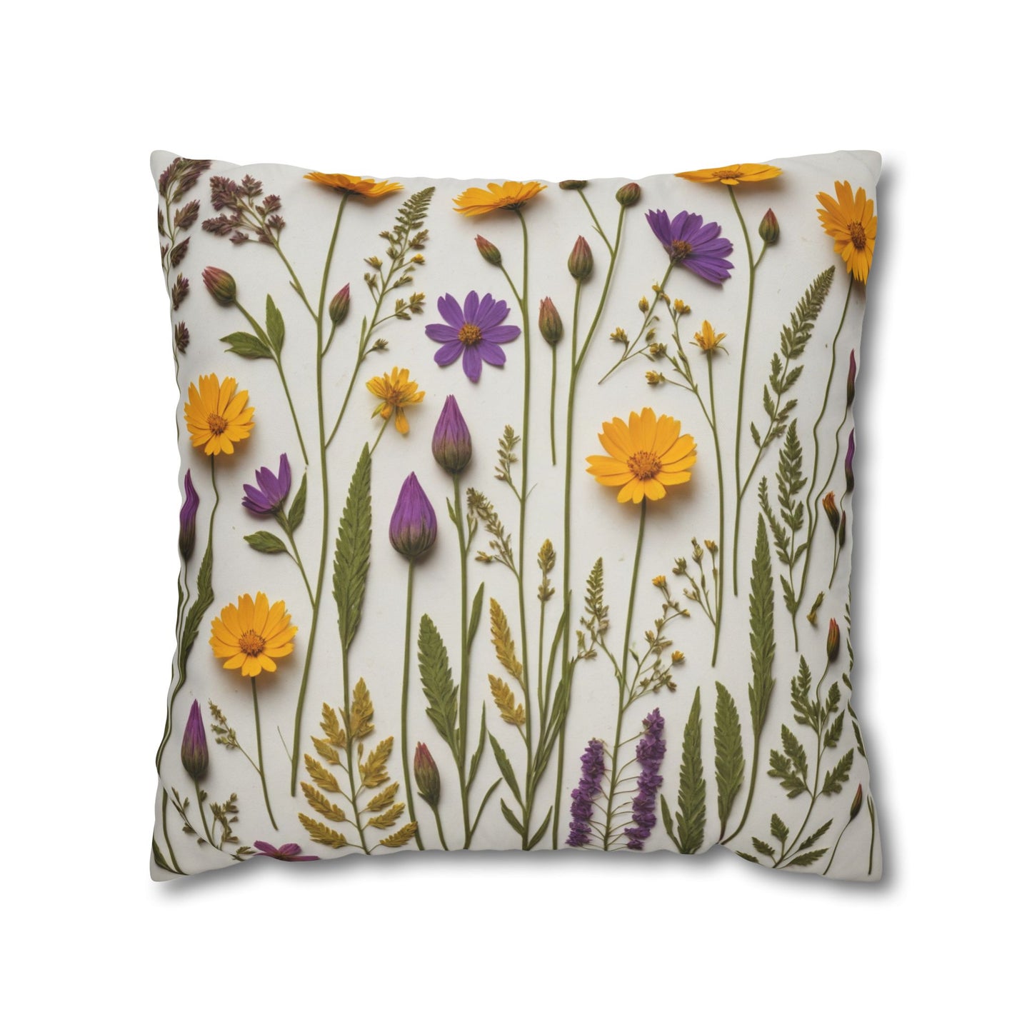 Lavender Flowers Cushion Cover,Wild Flowers Cushion Cover, Floral Pillow, Botanical Pillow - Homevalley.co.uk