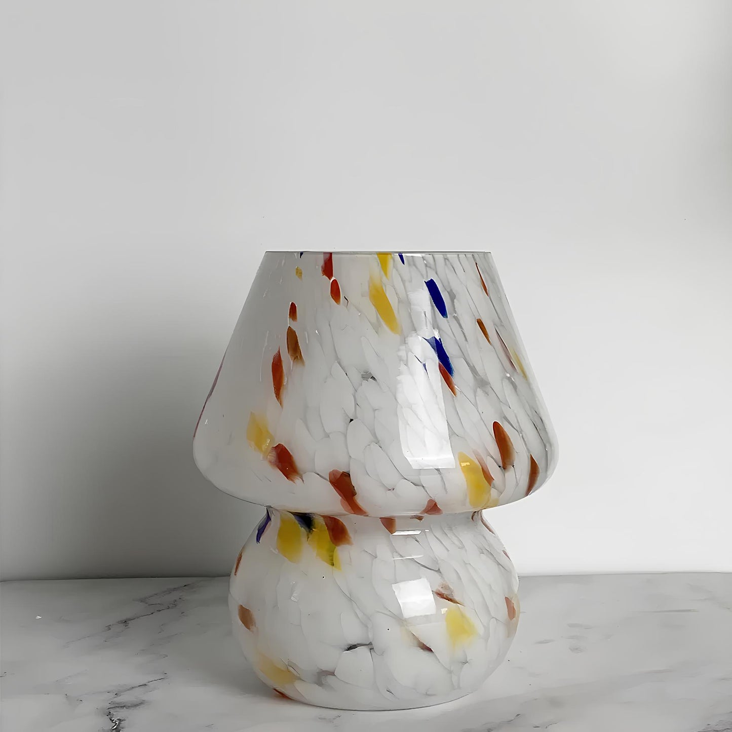 LED Hand Crafted Glass Mushroom Table Lamp - Homevalley.co.uk