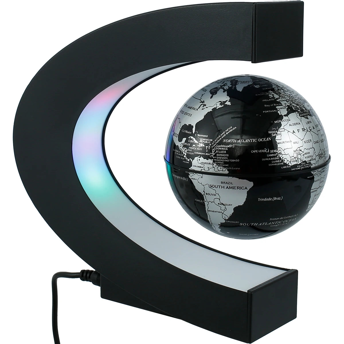 LED Levitating Floating Rotating Levitating Magnetic Globe 17.5x17.5x4.5cm - Homevalley.co.uk