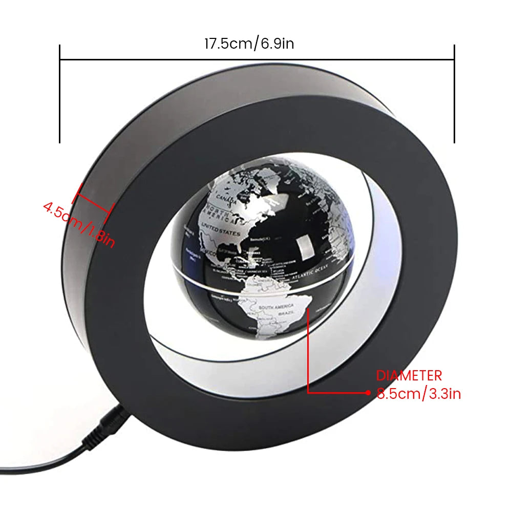 LED Levitating Floating Rotating Levitating Magnetic Globe 17.5x17.5x4.5cm - Homevalley.co.uk