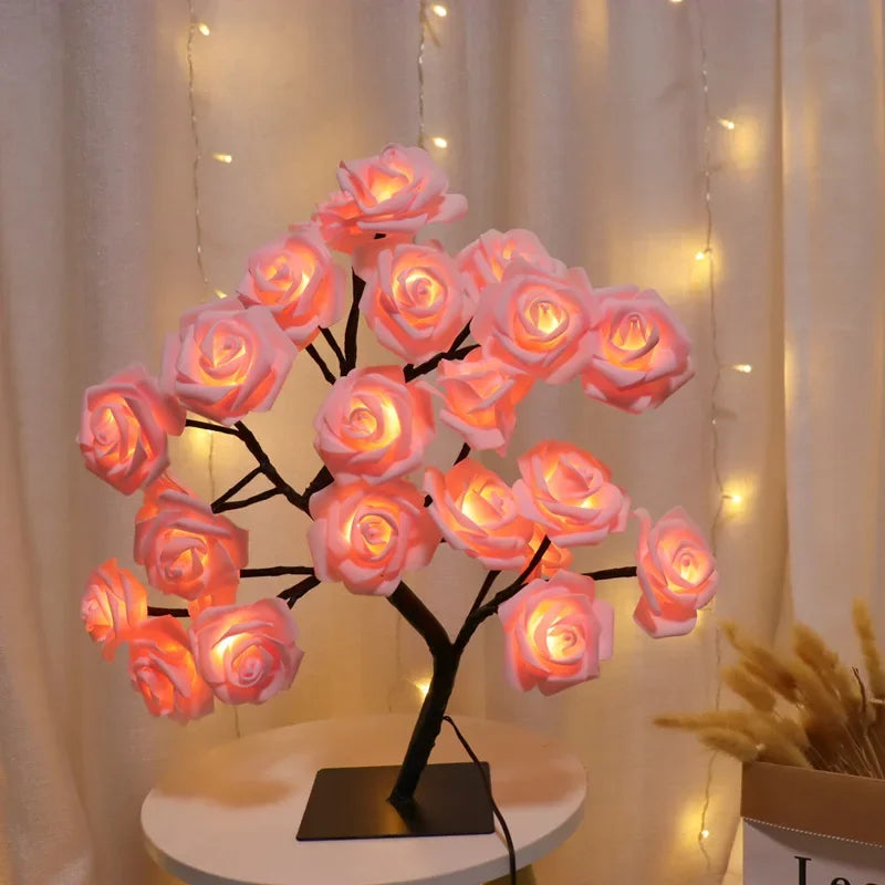 LED Rose Flower Tree Table Lamp - Homevalley.co.uk