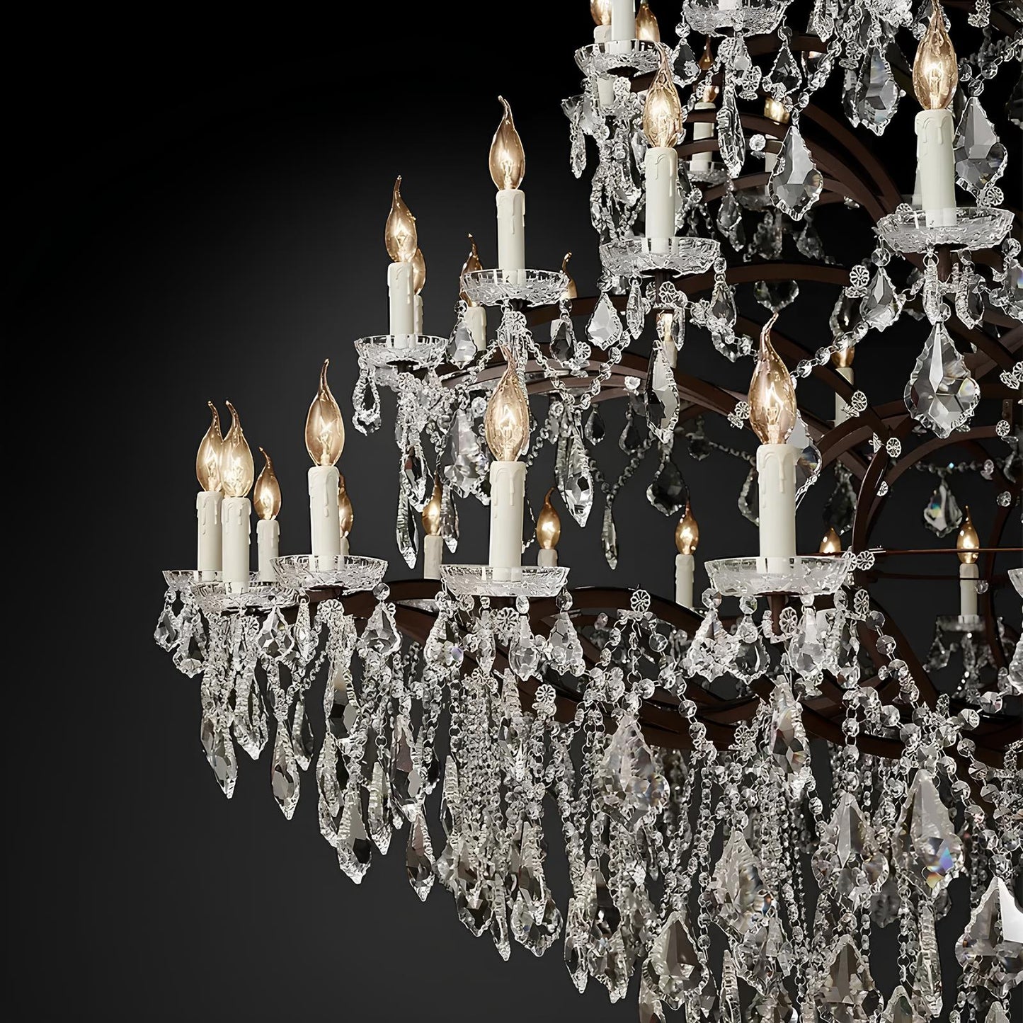 Lighthouse Style Candlestick Crystal Chandelier, 140 Lights - Homevalley.co.uk